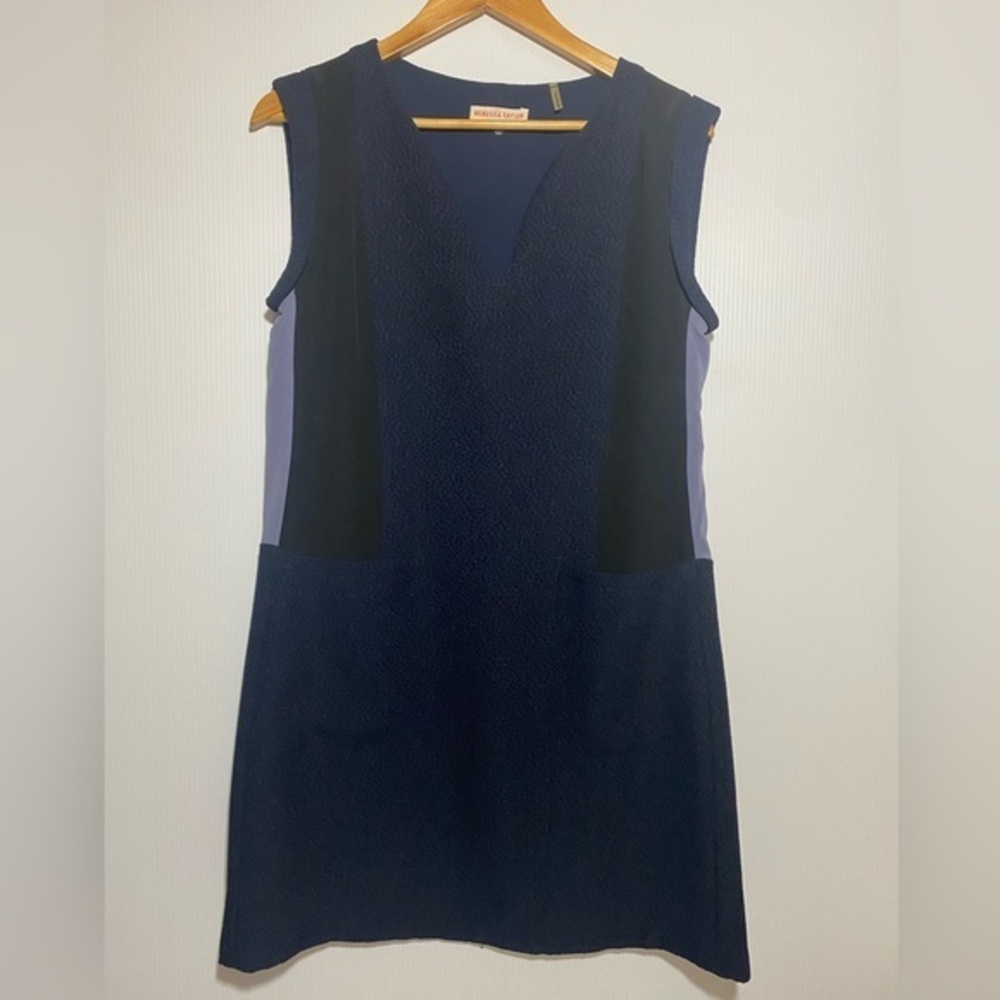 Rebecca Taylor Navy Black‎ Sleeveless Mid Length Dress Size 8